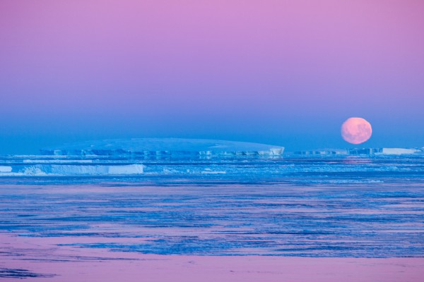 Low Moonset Close Up by Peter Kaple